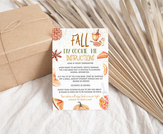 Pumpkin Diy Cookie Kit Instructions Card | Fall Printable Cards - 118