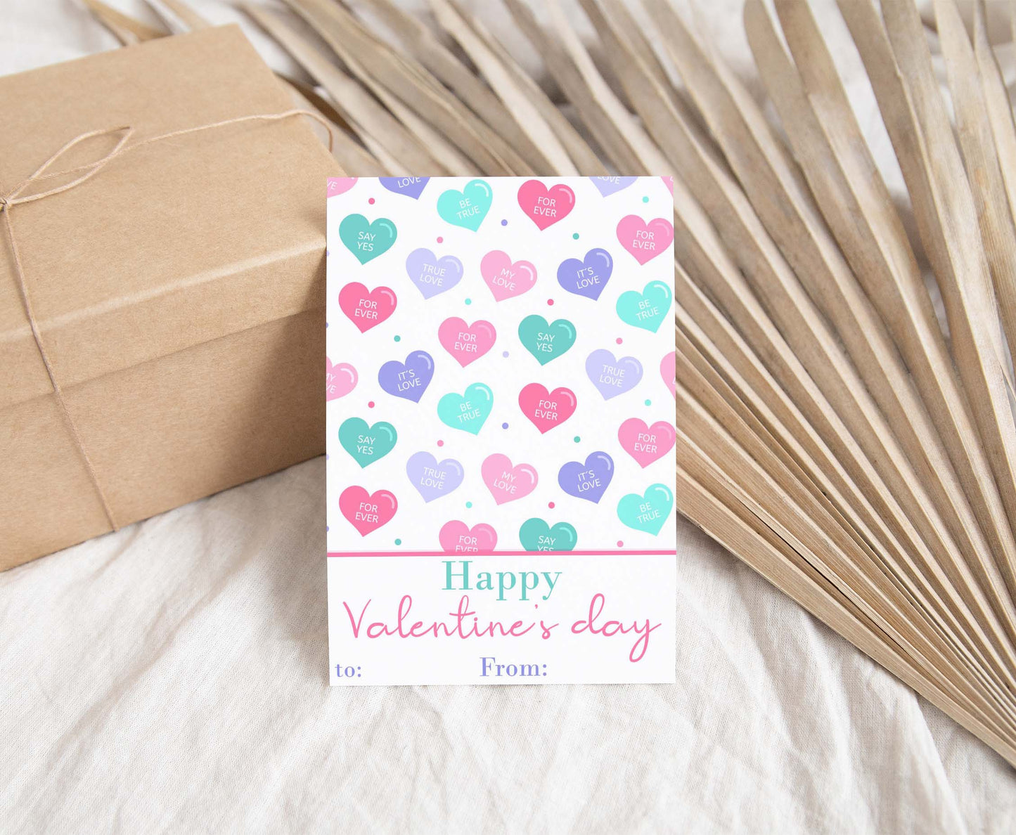 Hearts Valentine's Day Cookie Card | Valentines Printable Cards - 119