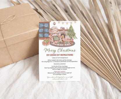 Editable Cookie Kit Instructions Card | Christmas DIY Cookie KIT card- 112