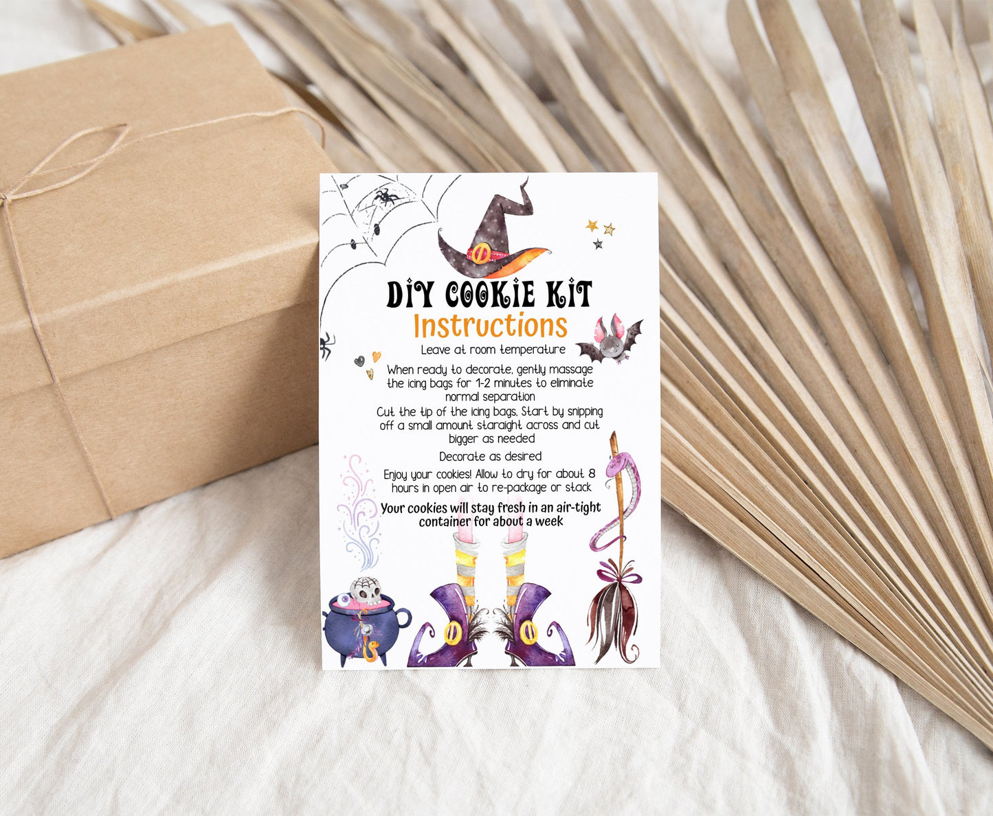 Editable DIY Cookie Kit Instructions Card | Halloween Printable Cards - 115