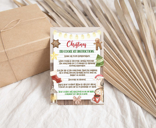 Diy Cookie Kit Instructions Card | Merry Christmas Printable Cards - 112