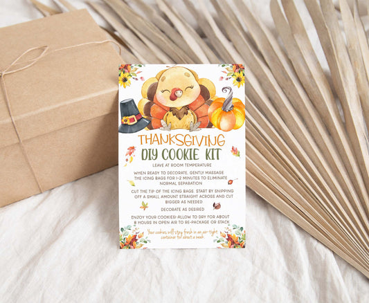 Thanksgiving Diy Cookie Kit Instructions Card | Fall Printable Cards - 118