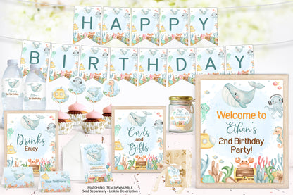 Editable Under The Sea Place Cards | Ocean Theme Party Decorations - 44A