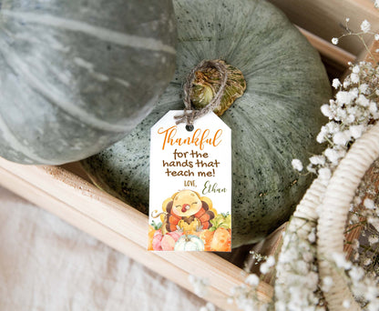 Editable Turkey Thankful Tags | Tnaksgiving Teacher Appreciation Tags - 118