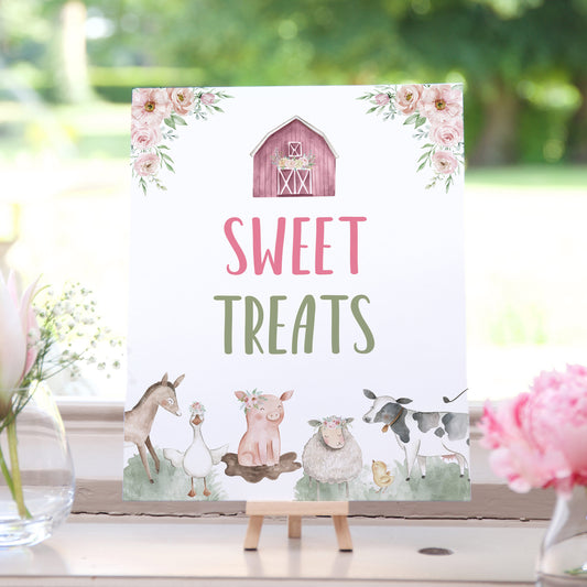 Sweet Treats Sign | Girl Farm Party Decorations - 11B