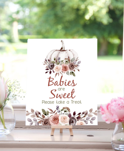 Fall Babies are Sweet Sign | Pumpkin Themed Party Table Decorations - 30I