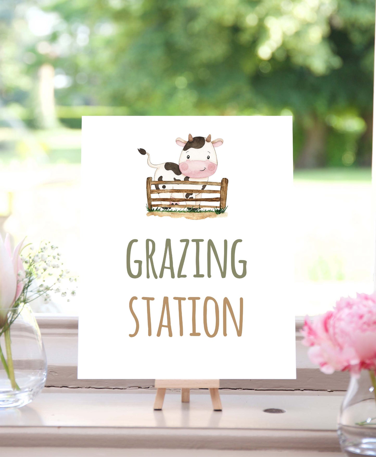 Grazing Station Sign Printable | Farm Party Table Decoration - 11E