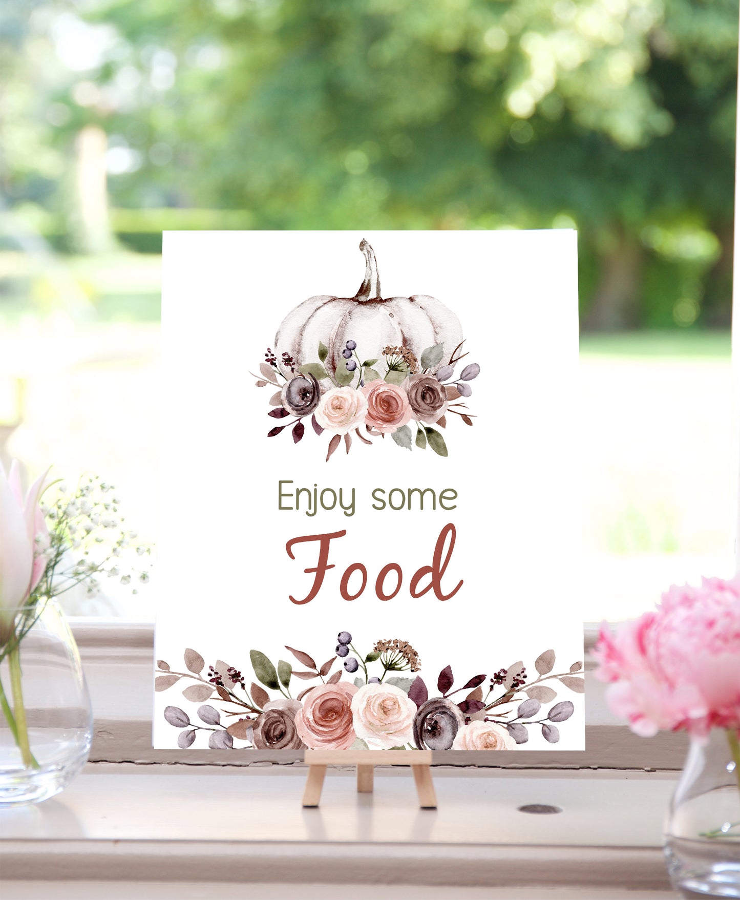 Fall Food Sign | Pumpkin Themed Party Table Decorations - 30I