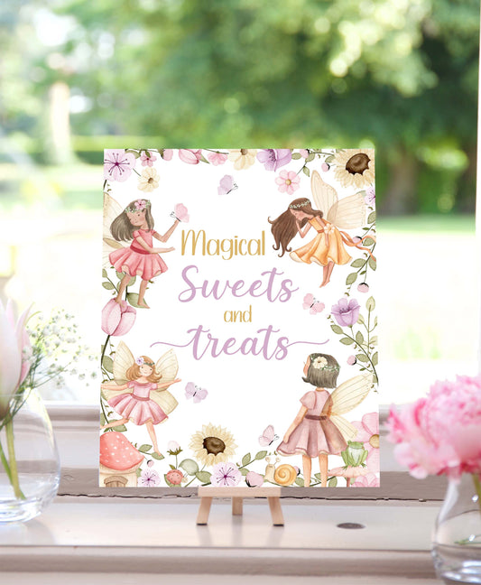 Fairy Sweets and Treats Sign | Fairy Themed Party Table Decorations - 10A