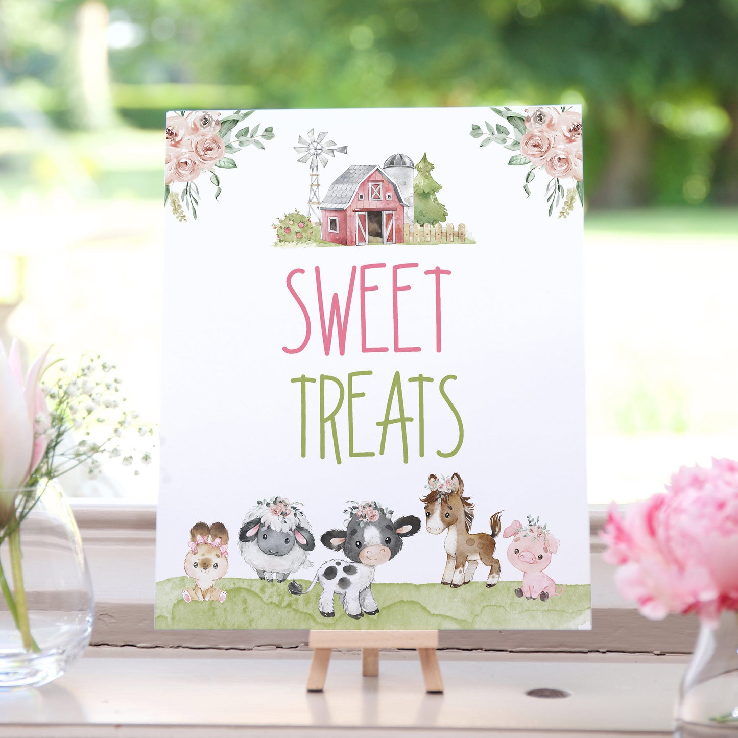 Sweet Treats Sign Printable | Floral Farm Party Table Decoration - 11C1