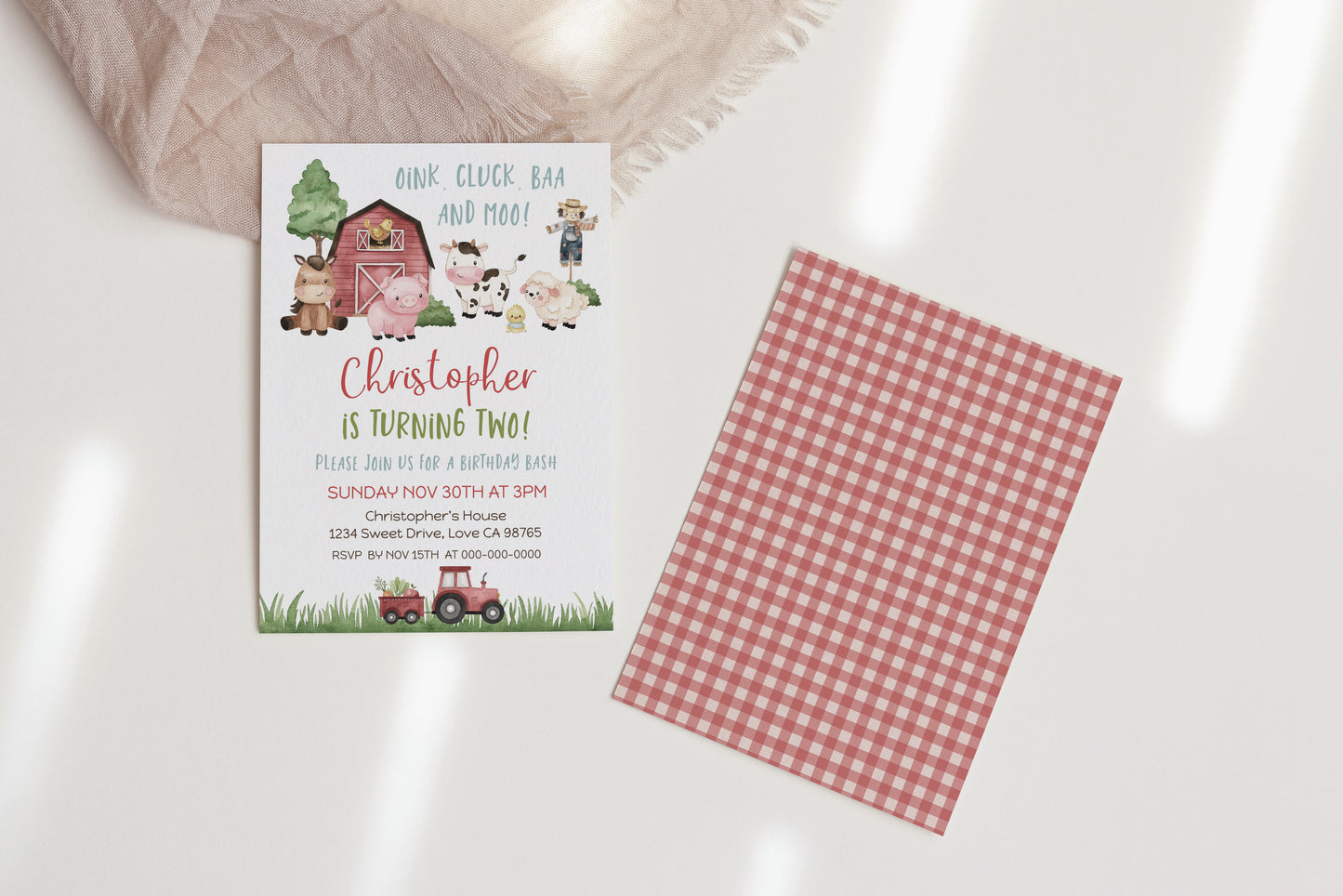 Barnyard Bash Party Invitation | Editable Farm Birthday Invite - 11A