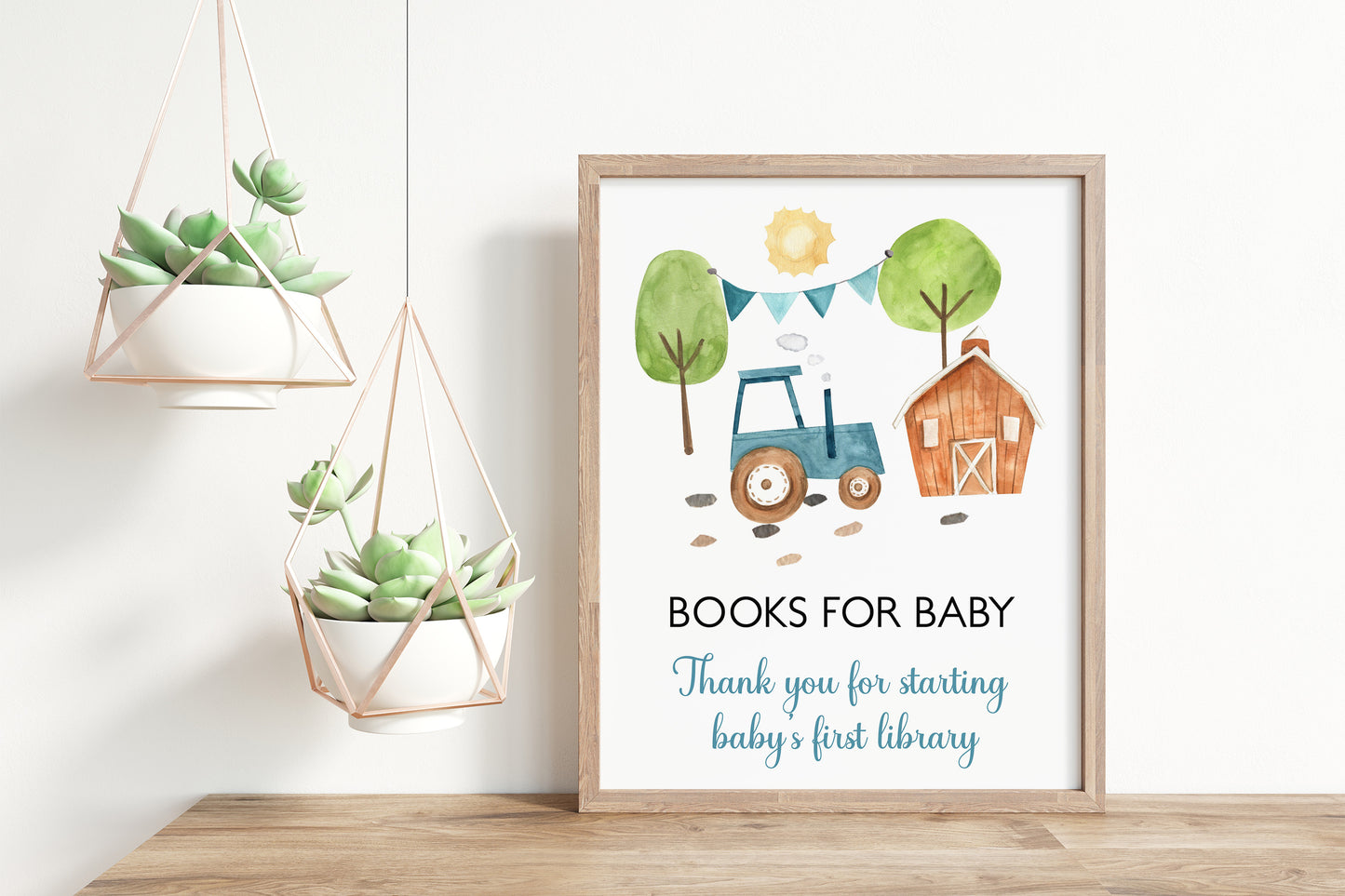 Tractor Books for baby table Sign | Farm Party Decorations - 11F