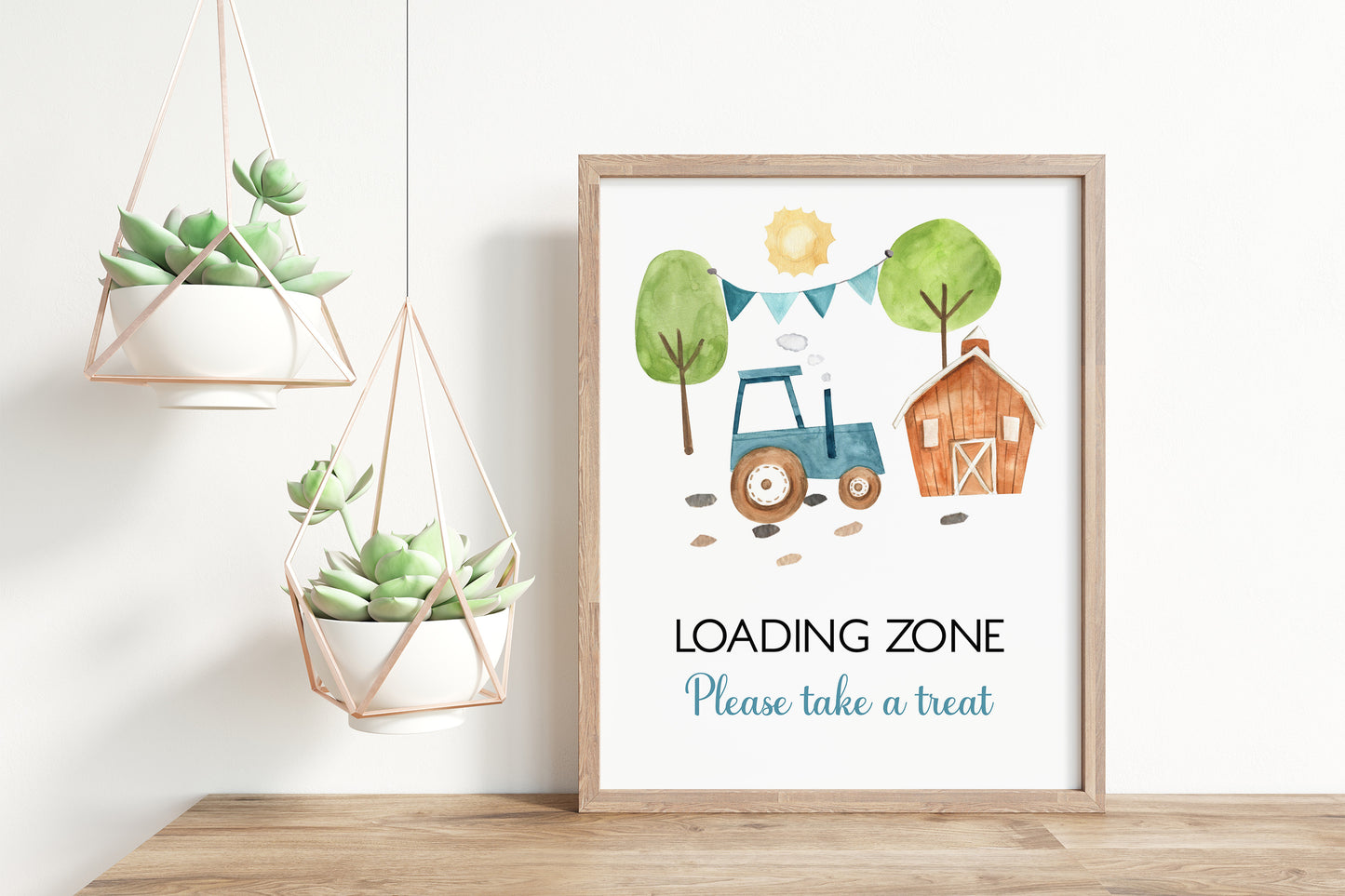 Tractor Loading Zone table Sign | Farm Party Decorations - 11F