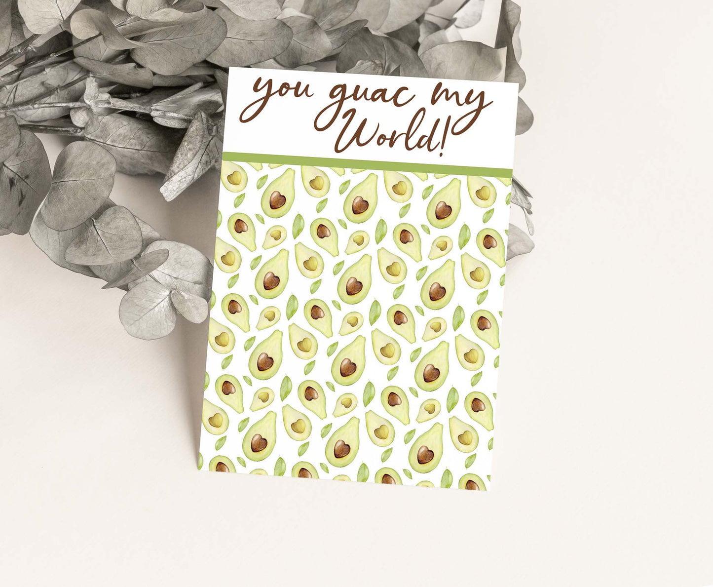 You Guac my World Cookie Card | Valentines Printable Cards - 119