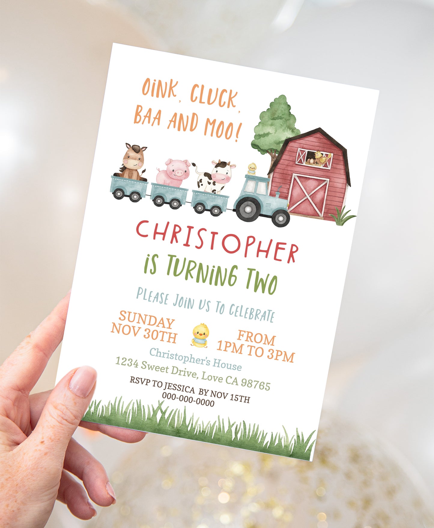 Train boy Birthday Invitation | Editable Farm Party Invite - 11A