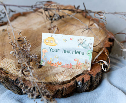 Editable Under The Sea Place Cards | Ocean Theme Party Decorations - 44A