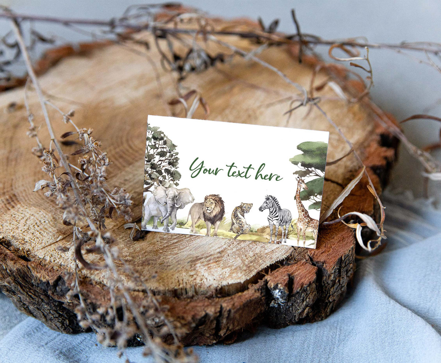 EDITABLE Safari Animals Place Cards |  Jungle Party Food Labels - 35I