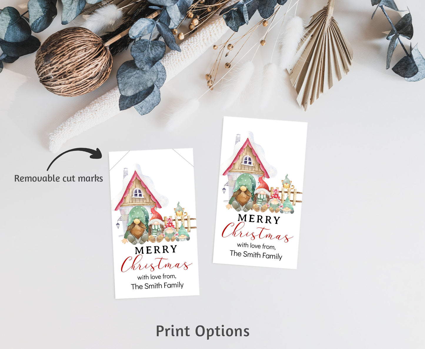 Christmas Gnome Tags | Editable Christmas Gift Tag - 112