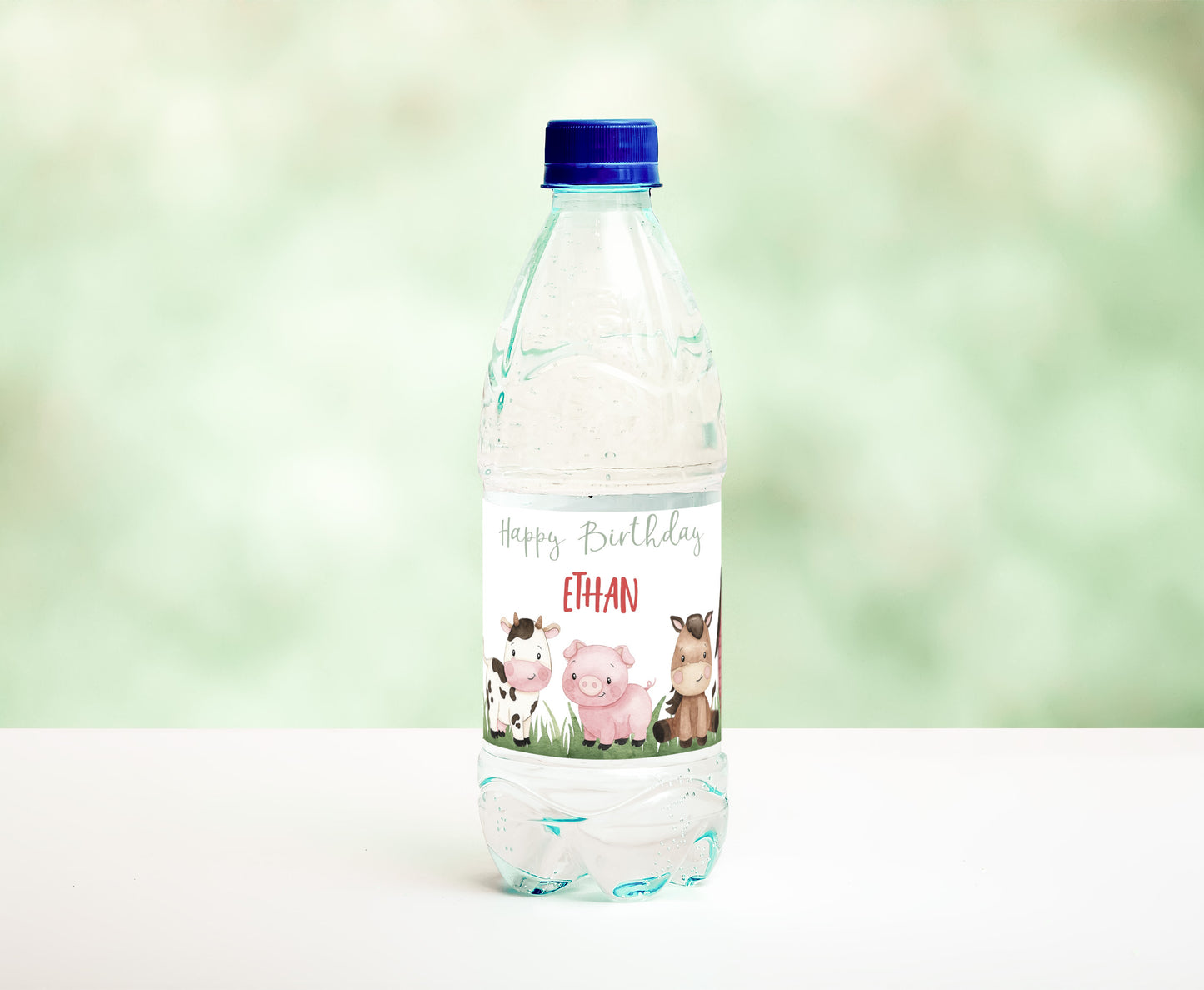 Editable Farm Water Bottle Label | Barnyard Birthday Decorations - 11A